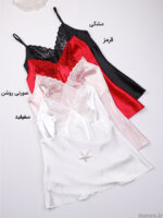 لباس خواب ساتن زنانه ست تاپ و شلوارک کد 2858
