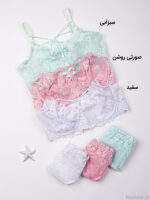 ست شورت و سوتین گیپور فنردار ژوبین کد 1100