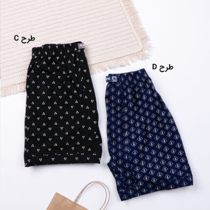 شورت مردانه پادار نخی کمر لیفه‌ای آداک Adak طرحدار کد 195