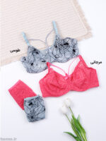 ست شورت و سوتین سه تیکه توری فنردار ژوبین کد 1368