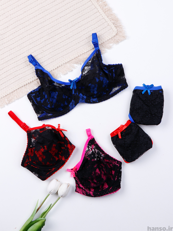 ست شورت و سوتین گیپور فنردار ژوبین کد 1016