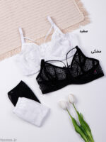 ست شورت و سوتین سه تیکه توری فنردار ژوبین کد 1368