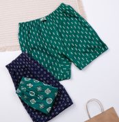 شورت مردانه پادار نخی کمر لیفه‌ای آداک Adak طرحدار کد 195