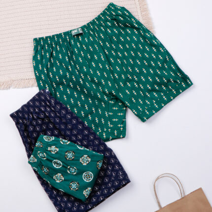 شورت مردانه پادار نخی کمر لیفه‌ای آداک Adak طرحدار کد 195