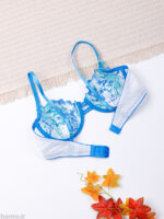 ست شورت و سوتین فنردار توری ژینا Jina آبی کد 1148