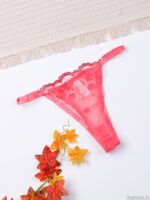 ست شورت و سوتین فنردار توری ژینا Jina مرجانی طرح B کد 2005