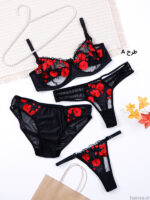 ست شورت و سوتین چهار تیکه فنردار آداک Adak طرح A کد 562