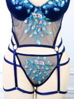 ست شورت و برالت سه تکه دانتل فنردار Bereta برتا گلدوزی کد 6500N