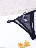 ست شورت و سوتین فنردار توری ژینا Jina مشکی طرح C کد 1007