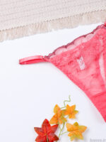 ست شورت و سوتین فنردار توری ژینا Jina مرجانی طرح B کد 2005