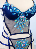 ست شورت و برالت سه تکه دانتل فنردار Bereta برتا گلدوزی کد 6500N