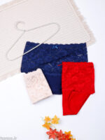 شورت زنانه اسلیپ بغل پهن نخی گیپور روژان Rojan سایز XL کد 5587