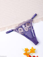 ست شورت و سوتین فنردار توری ژینا Jina بنفش کد 2005