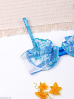 ست شورت و سوتین فنردار توری ژینا Jina آبی کد 1148