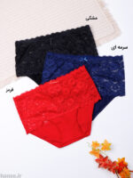 شورت زنانه اسلیپ بغل پهن نخی گیپور روژان Rojan سایز XL کد 5587