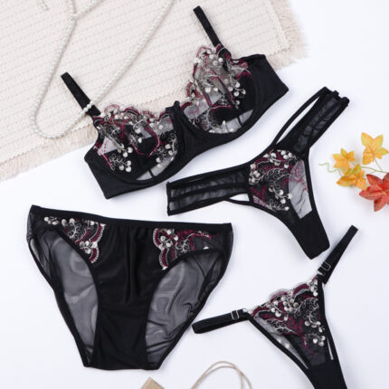 ست شورت و سوتین چهار تیکه فنردار آداک Adak طرح C کد 562