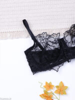 ست شورت و سوتین فنردار توری ژینا Jina مشکی طرح C کد 1007