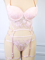 ست شورت و برالت سه تکه دانتل فنردار Bereta برتا گلدوزی کد 6500P