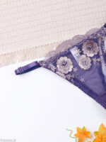 ست شورت و سوتین فنردار توری ژینا Jina بنفش کد 2005