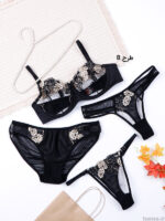 ست شورت و سوتین چهار تیکه فنردار آداک Adak طرح B کد 562