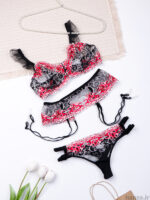 ست بند جوراب و شورت و سوتین چهار تیکه فنردار توری Bereta برتا کد 4030RB