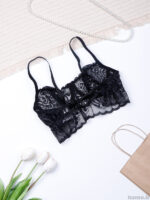 ست شورت و سوتین نیمه بلند فنردار توری Bereta برتا کد 4088AB