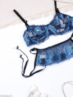 ست بند جوراب و شورت و سوتین چهار تیکه فنردار توری Bereta برتا کد 4041BLL