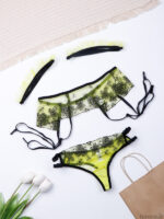 ست بند جوراب و شورت و سوتین چهار تیکه فنردار توری Bereta برتا کد 4030G