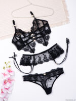 ست بند جوراب و شورت و سوتین سه تیکه فنردار توری Bereta برتا کد 4080NS