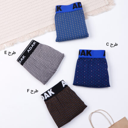 شورت مردانه پادار نخی آداک Adak طرحدار کد 1-211