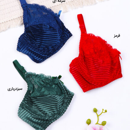 ست شورت و سوتین فنردار گیپور و مخمل ژوبین کد 4088