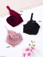 ست شورت و سوتین فنردار گیپور و مخمل ژوبین کد 4088